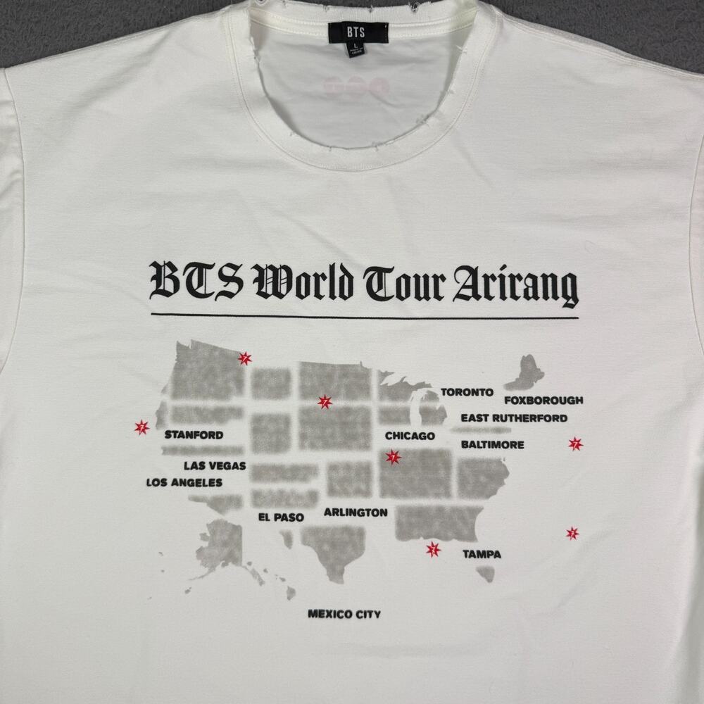 BTS Arirang World Tour 2026 Tampa T-shirt Mens Large White BRAND NEW